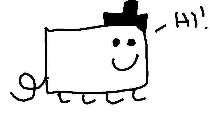 Rectangle Cat with Hat