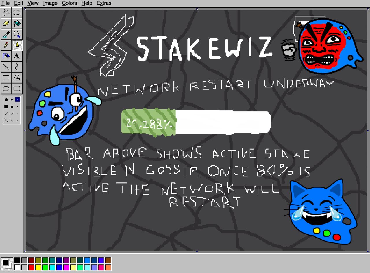 Stakewiz network restart underway (paint mogged)